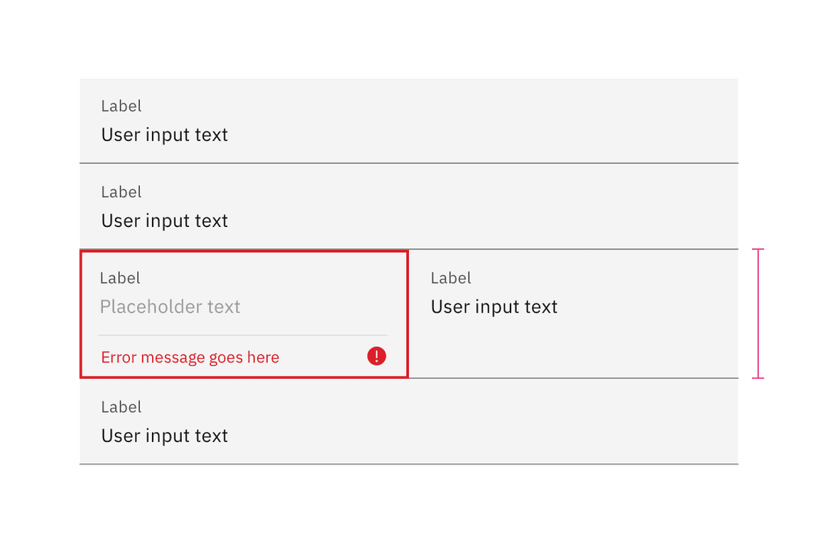 Examples of an invalid state with two columns